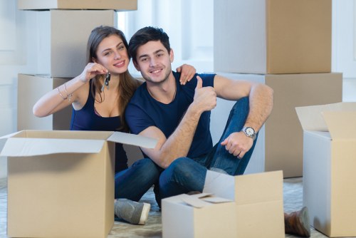 House removals planning in Wembleypark with packed moving boxes