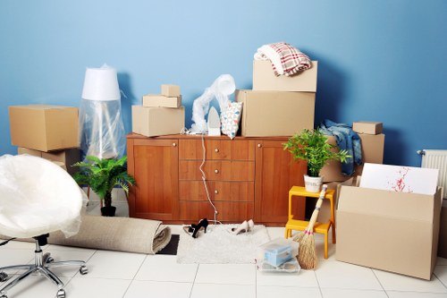 Residential removals and storage solution in Wembleypark with organised boxes