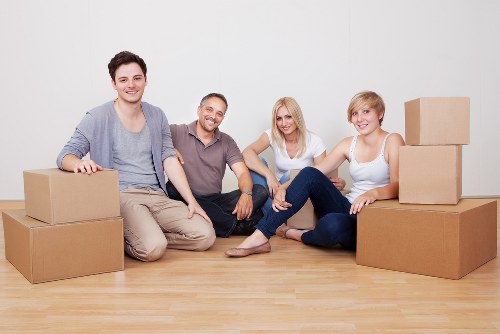 Furniture and boxes arranged for a clear Wembleypark storage estimate